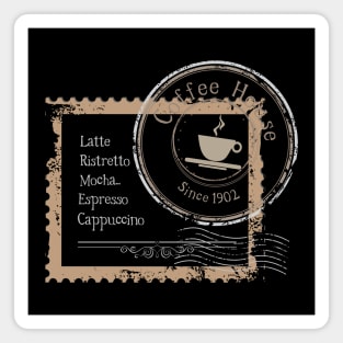 Vintage Coffee house dark stamp design Magnet